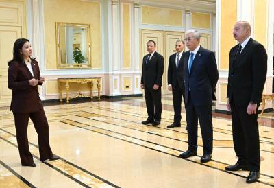 Токаеву и Алиеву презентовали проект «Развитие Среднего коридора»