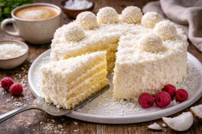 Кокосовый красавчик печётся за 20 минут: лёгкий торт без муки &mdash; нежный как &laquo;Рафаэлло&raquo;