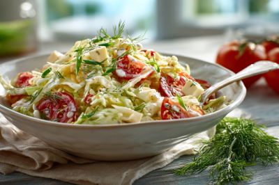 Молодая капуста, томаты и сыр: все смешала &mdash; и вкусная закуска на столе. Хоть к картошечке, хоть к мясу